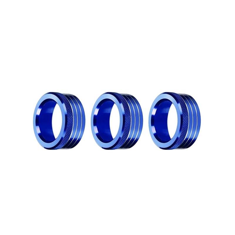 3-teiliges Auto-Mittelkonsolen-Knopf mit Lautstärkeringen for Klimaanlage, Zierabdeckung, Knopf for Subaru BRZ, for Toyota 86 GT86 2013–2020, Blau von VFENSE