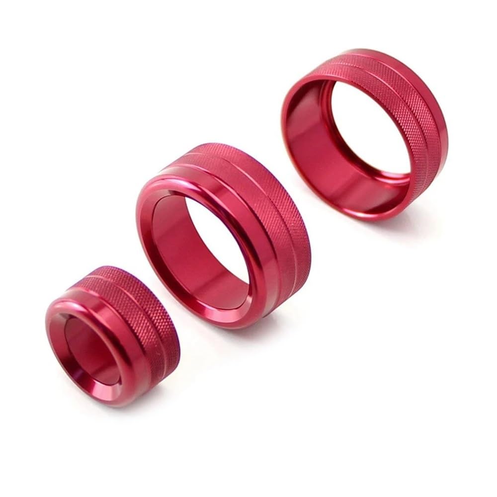VFENSE Ringabdeckungen for Klimaanlage und Radio-Lautstärkeregler for BMW 1er 2er 3er 3GT 4er (F20 F22 F30 F31 F32 F33 F80 F82 F87), 3-teilig, Rot von VFENSE