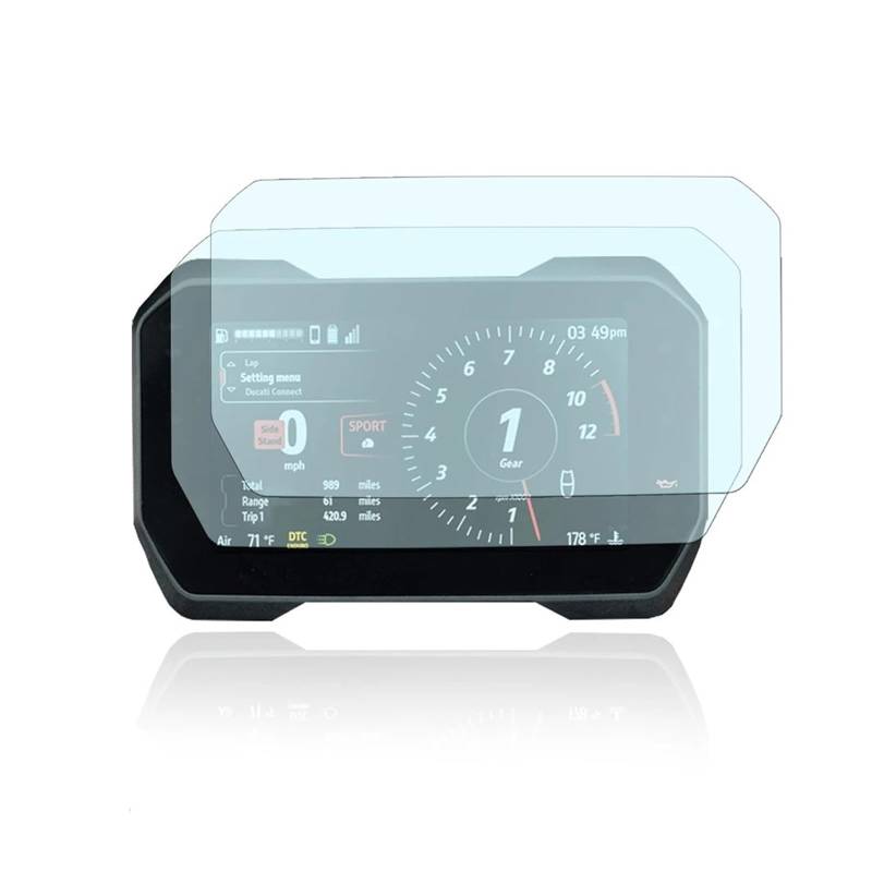 Für Ducati Für MULTISTRADA V4S 2021 2022 2023 HD Glas Film Scratch Schutz Film Screen Protector Motorrad Zubehör(5 PCS) von VFHERCD