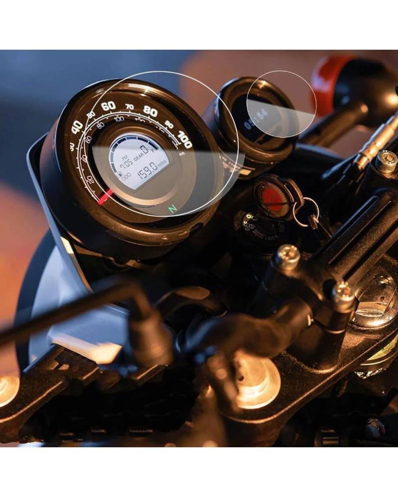 Für Royal Für Enfield Scram 411 2022 Super Meteor 650 2023 Motorrad Scratch Cluster Screen Dashboard Schutz Instrument Film(4 Sets) von VFHERCD