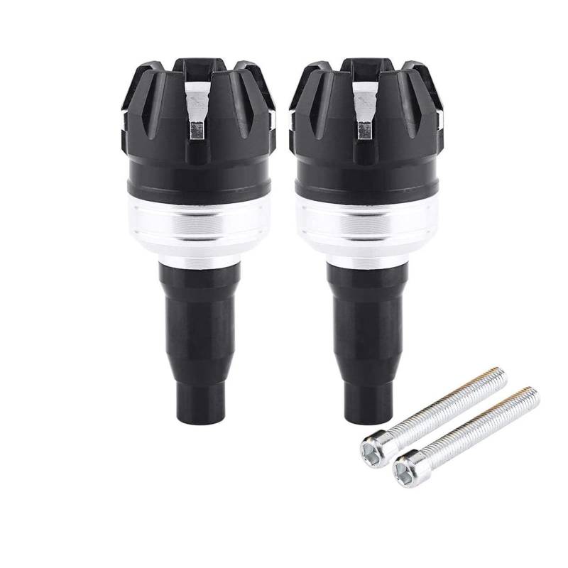 Motorrad Schutz Stange Motor Anti-Fallen Rahmen Slider Kappe M10 10mm Schraube Universal Anti Crash Kollision Fallen Schutz(Silver) von VFHERCD