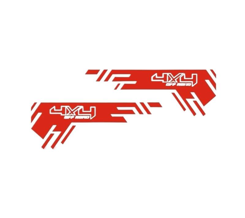 VFKJGNcgfb 2 Stück 4X4 Offroad-Karosserie-Seitenaufkleber, kompatibel mit Pickup-Trucks, Sport-Kit, Vinyl-Aufkleber, Dekoration, Außenzubehör(Red) von VFKJGNcgfb