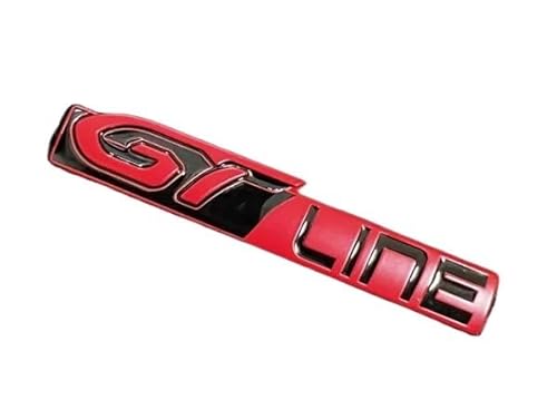 VFKJGNcgfb 20X 3D Auto Metall GT Linie Chrom Emblem Auto Abzeichen Aufkleber Körper Kotflügel Klebstoff Emblem for GT RCZ 308 508 3008 5008(Red) von VFKJGNcgfb