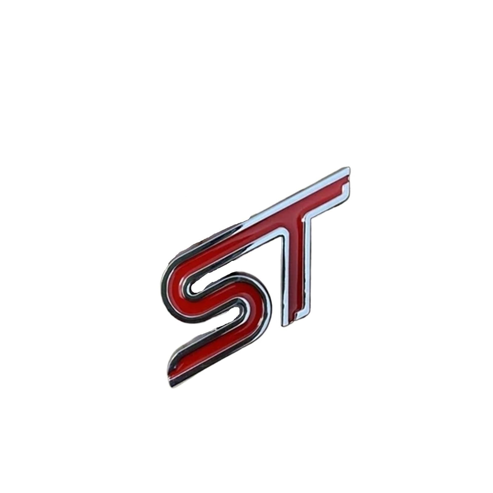 VFKJGNcgfb 50X 3D Metall ST Hinten Auto Emblem Abzeichen Chrom Aufkleber Kompatibel for Fiesta Focus Mondeo Auto Auto Styling(Silver red) von VFKJGNcgfb