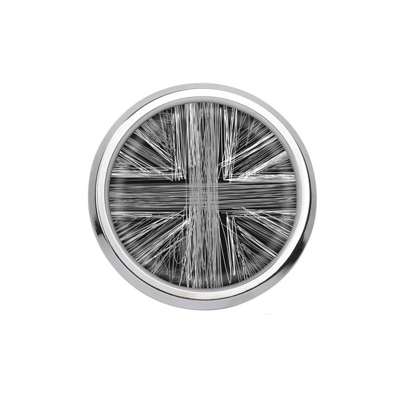 VFKJGNcgfb Auto-Kühlergrill-Emblem-Abzeichen-Lufteinlass-Aufkleber, kompatibel mit Mini Cooper One JCW S F55 F56 F57 F60 R50 R52 R53 R55 R56 R60 Zubehör(13,Silver Frame) von VFKJGNcgfb