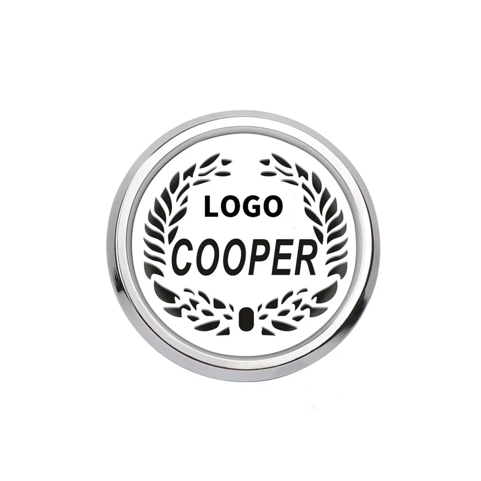 VFKJGNcgfb Auto-Kühlergrill-Emblem-Abzeichen-Lufteinlass-Aufkleber, kompatibel mit Mini Cooper One JCW S F55 F56 F57 F60 R50 R52 R53 R55 R56 R60 Zubehör(17,Silver Frame) von VFKJGNcgfb
