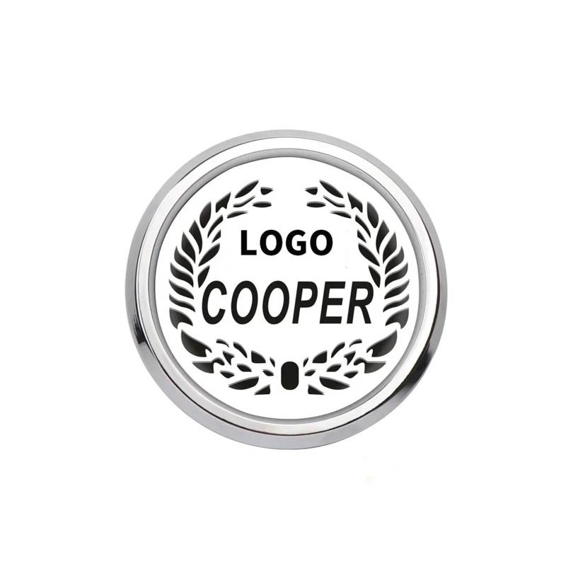 VFKJGNcgfb Auto-Kühlergrill-Emblem-Abzeichen-Lufteinlass-Aufkleber, kompatibel mit Mini Cooper One JCW S F55 F56 F57 F60 R50 R52 R53 R55 R56 R60 Zubehör(17,Silver Frame) von VFKJGNcgfb