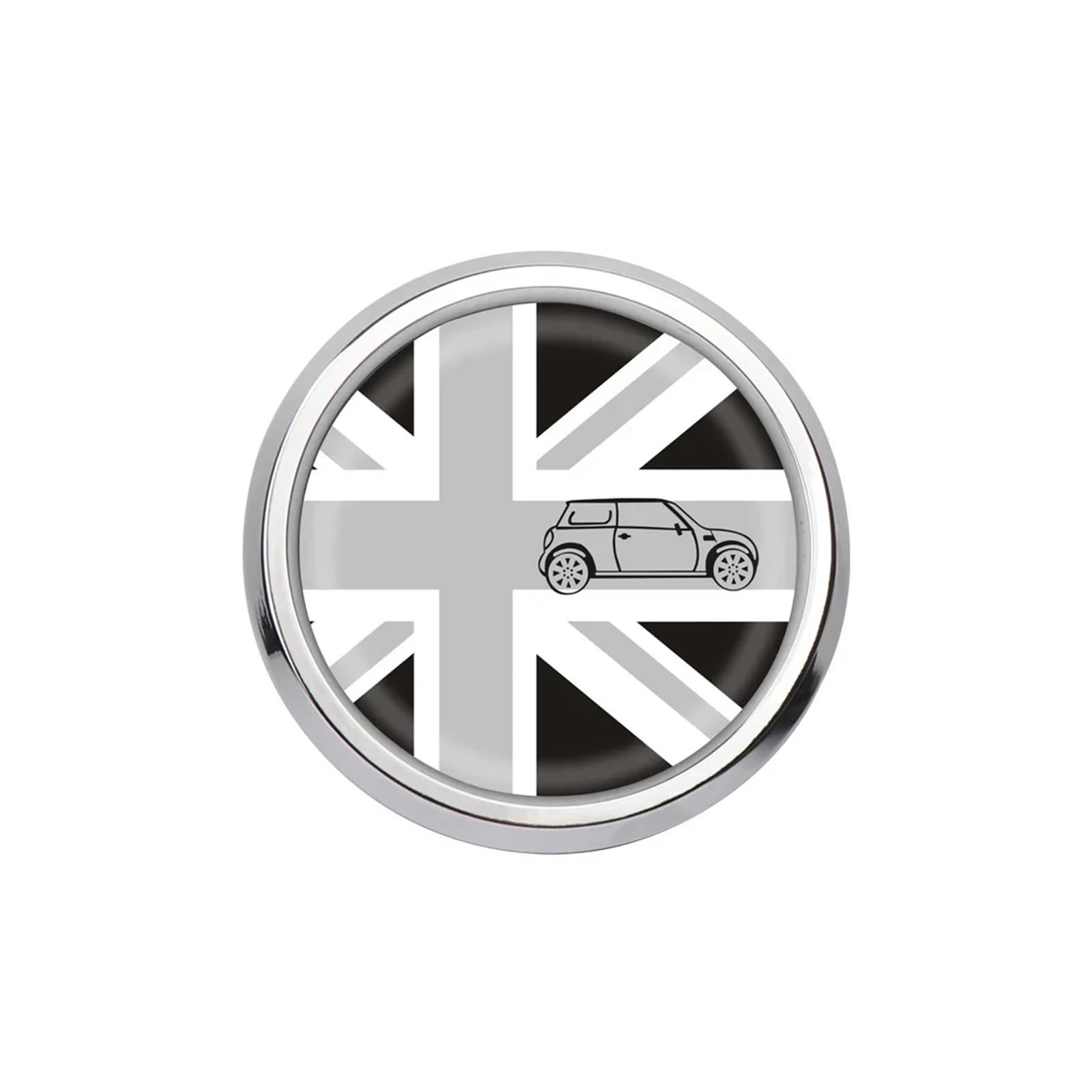 VFKJGNcgfb Auto-Kühlergrill-Emblem-Abzeichen-Lufteinlass-Aufkleber, kompatibel mit Mini Cooper One JCW S F55 F56 F57 F60 R50 R52 R53 R55 R56 R60 Zubehör(F,Silver Frame) von VFKJGNcgfb