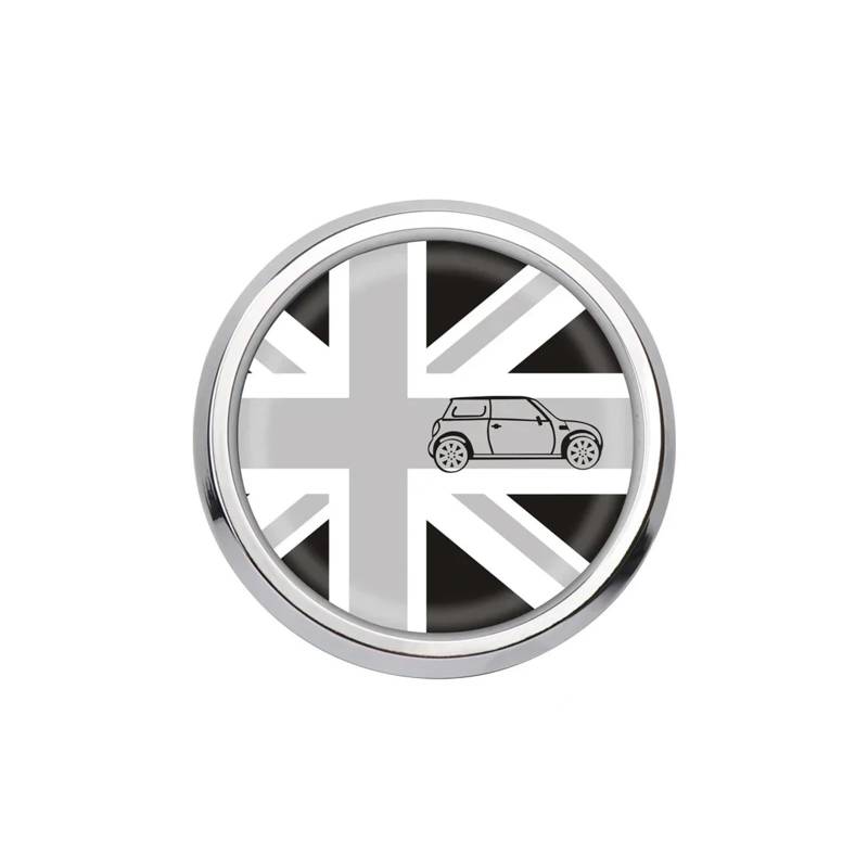 VFKJGNcgfb Auto-Kühlergrill-Emblem-Abzeichen-Lufteinlass-Aufkleber, kompatibel mit Mini Cooper One JCW S F55 F56 F57 F60 R50 R52 R53 R55 R56 R60 Zubehör(F,Silver Frame) von VFKJGNcgfb