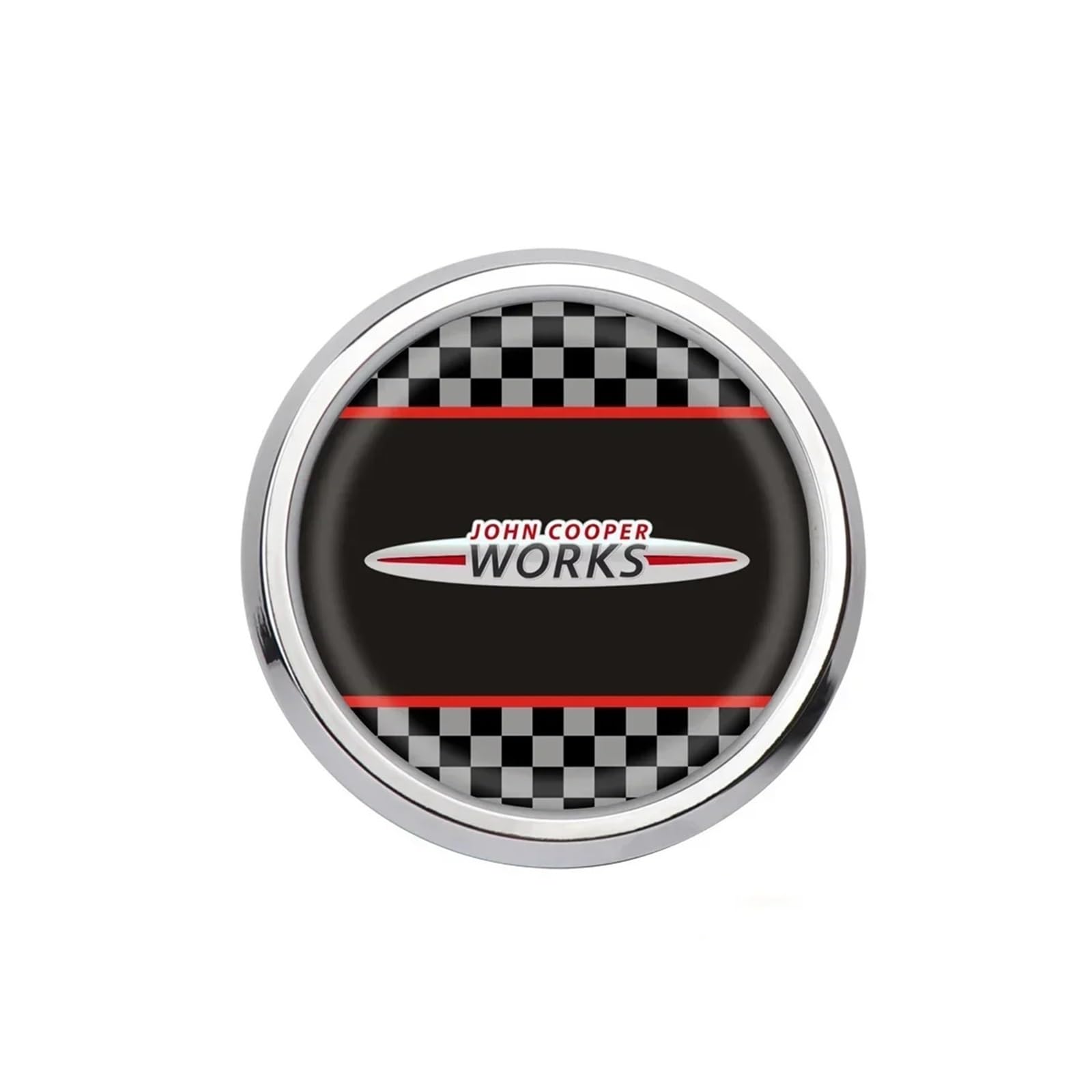 VFKJGNcgfb Auto-Kühlergrill-Emblem-Abzeichen-Lufteinlass-Aufkleber, kompatibel mit Mini Cooper One JCW S F55 F56 F57 F60 R50 R52 R53 R55 R56 R60 Zubehör(M,Silver Frame) von VFKJGNcgfb