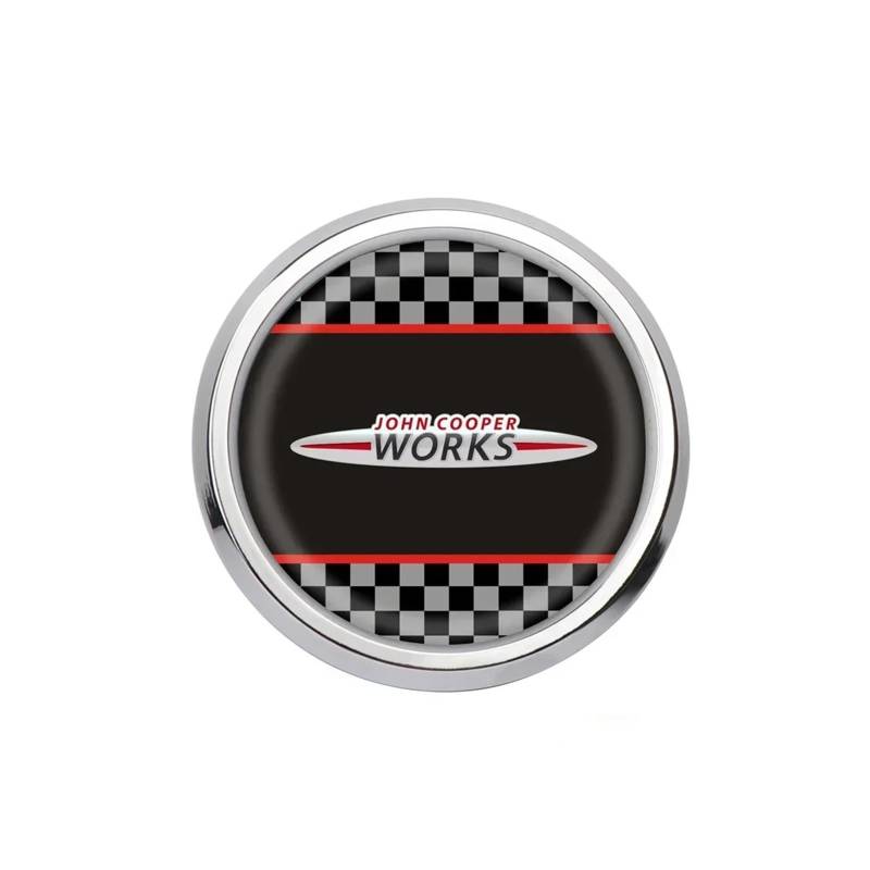 VFKJGNcgfb Auto-Kühlergrill-Emblem-Abzeichen-Lufteinlass-Aufkleber, kompatibel mit Mini Cooper One JCW S F55 F56 F57 F60 R50 R52 R53 R55 R56 R60 Zubehör(M,Silver Frame) von VFKJGNcgfb