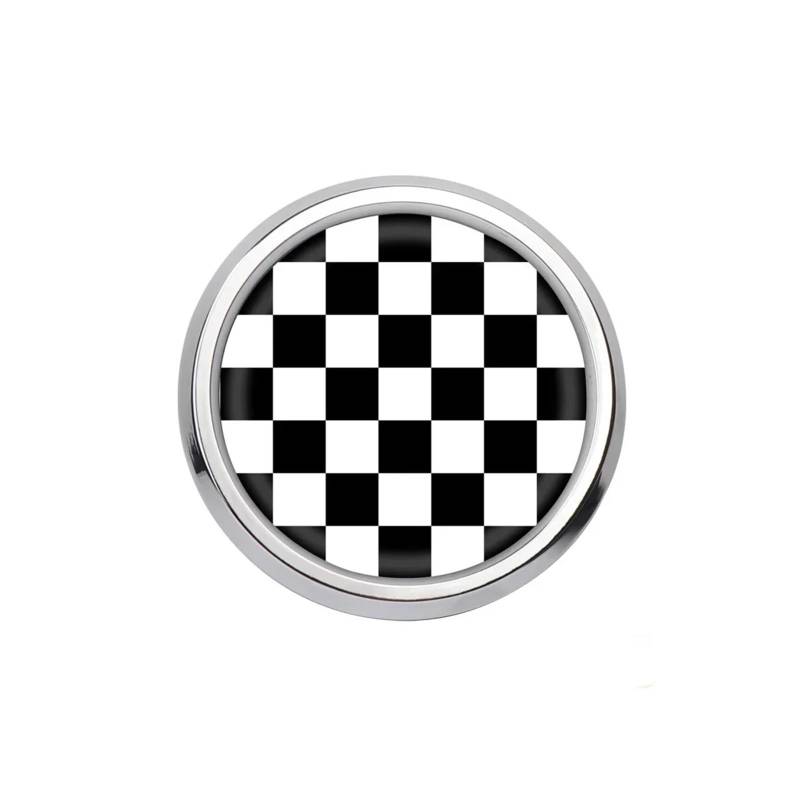 VFKJGNcgfb Auto-Kühlergrill-Emblem-Abzeichen-Lufteinlass-Aufkleber, kompatibel mit Mini Cooper One JCW S F55 F56 F57 F60 R50 R52 R53 R55 R56 R60 Zubehör(Type 4,Silver Frame) von VFKJGNcgfb