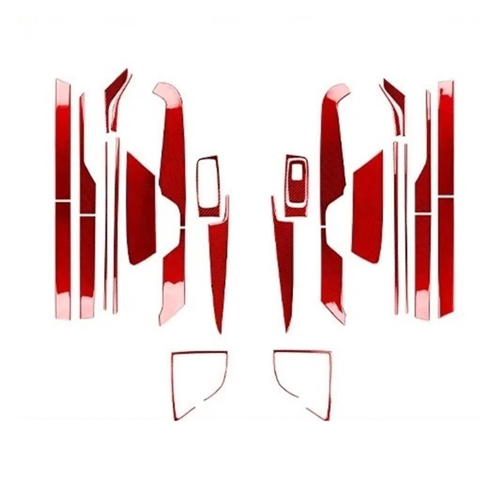 VFKJGNcgfb Türgriff-Fensterheber-Dekoration, kompatibel mit Porsche 992 911 2019–2024, Carbonfaser-Autozubehör, Innenraum-Softcover, Tuning-Aufkleber(Red) von VFKJGNcgfb