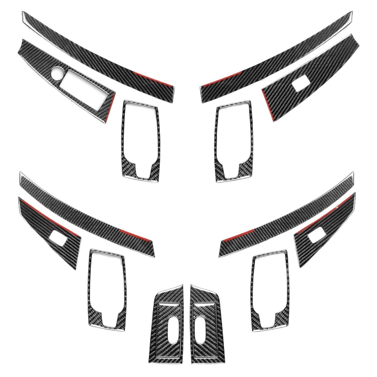 VFKJGNcgfb Türinnengriff, Fensterheber-Bedienfeld, passend for BMW 5er E60 2004–2007, Carbonfaser-Aufkleber zur Innendekoration des Autos(Black B) von VFKJGNcgfb