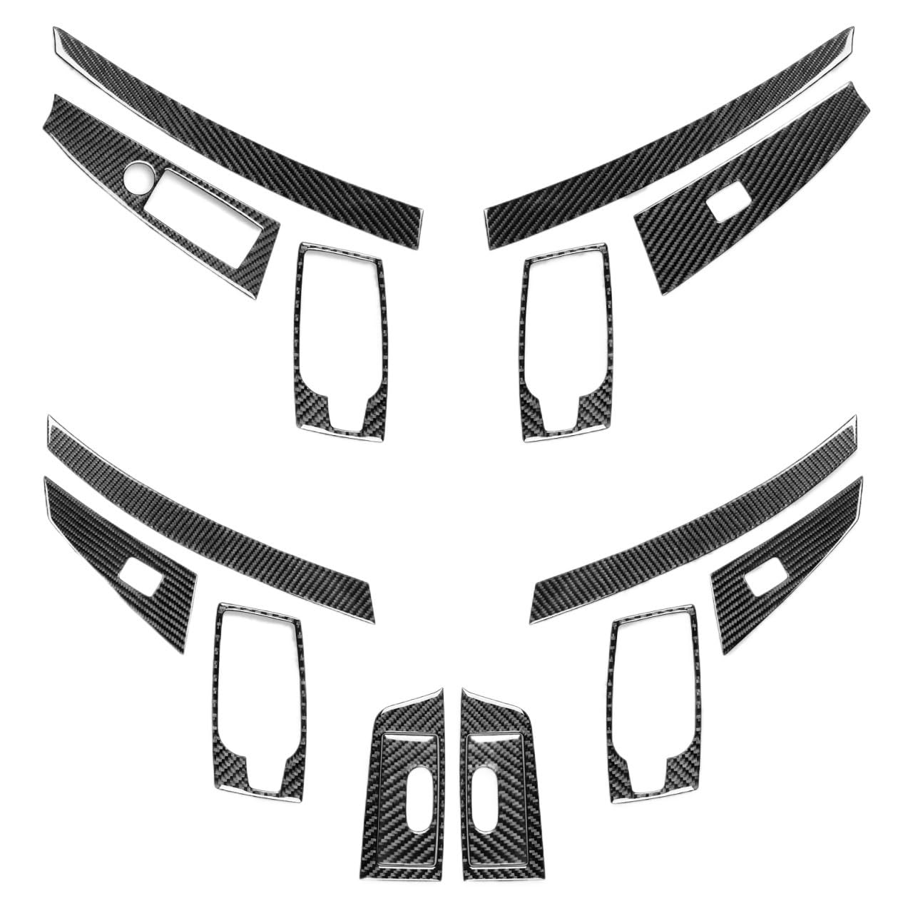 VFKJGNcgfb Türinnengriff, Fensterheber-Bedienfeld, passend for BMW 5er E60 2004–2007, Carbonfaser-Aufkleber zur Innendekoration des Autos(Black LHD) von VFKJGNcgfb