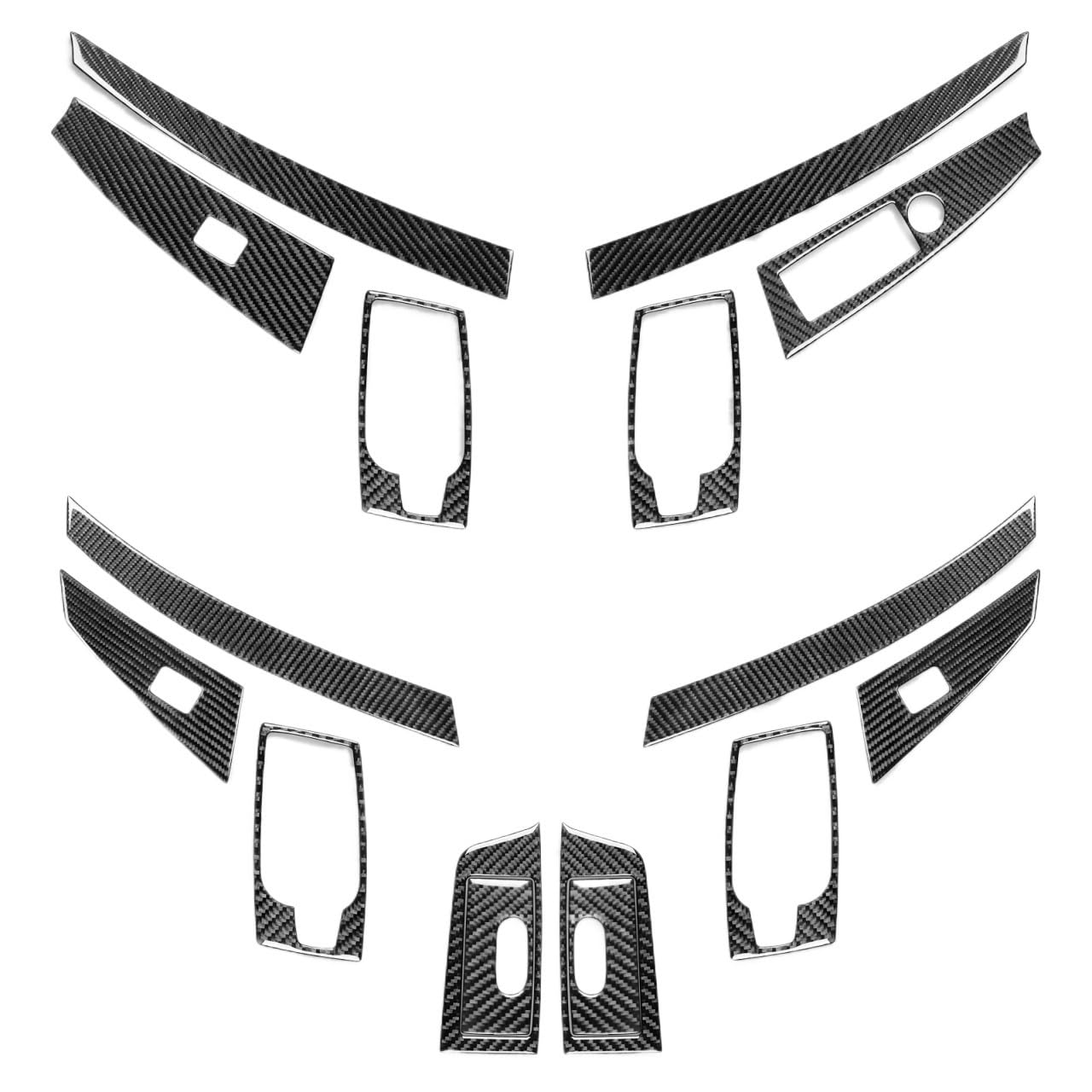 VFKJGNcgfb Türinnengriff, Fensterheber-Bedienfeld, passend for BMW 5er E60 2004–2007, Carbonfaser-Aufkleber zur Innendekoration des Autos(Black RHD) von VFKJGNcgfb