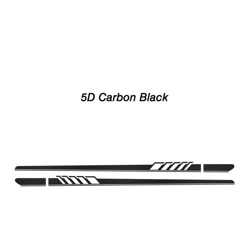 VFKJGNcgfb Vinyl-Seitenstreifen-Rock-Aufkleber, kompatibel mit Mondeo MK3 MK4 MK5, 2 Stück, Edition 1, Styling 5D, Carbonfaser-Zubehör(5D Carbon Black,for Mondeo) von VFKJGNcgfb