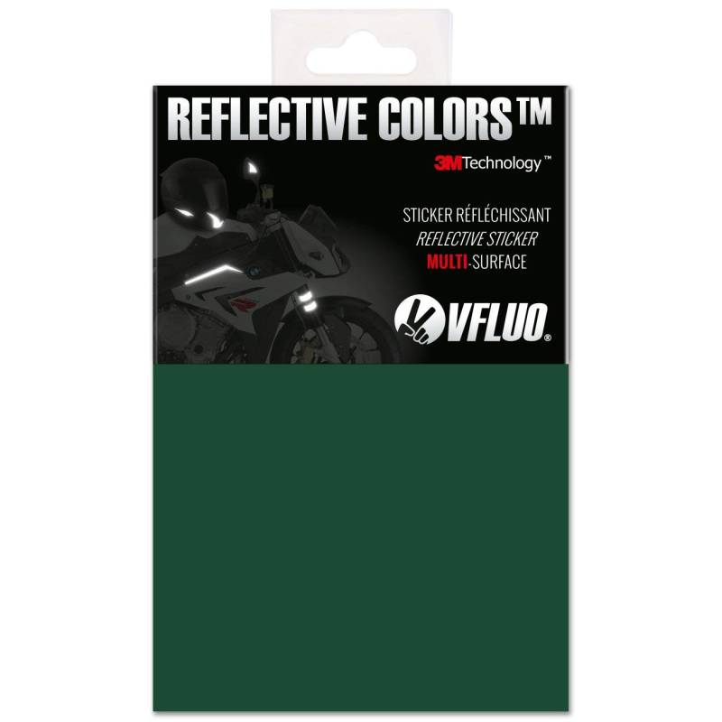 VFLUO 3M Reflective Colors™, Universal DIY Kit, reflektierende Aufkleber für Motorradhelme, Motorrad, Fahrrad, 3M Technology™, 10 x 15 cm Reflektoren Blatt, Dunkelgrün von VFLUO