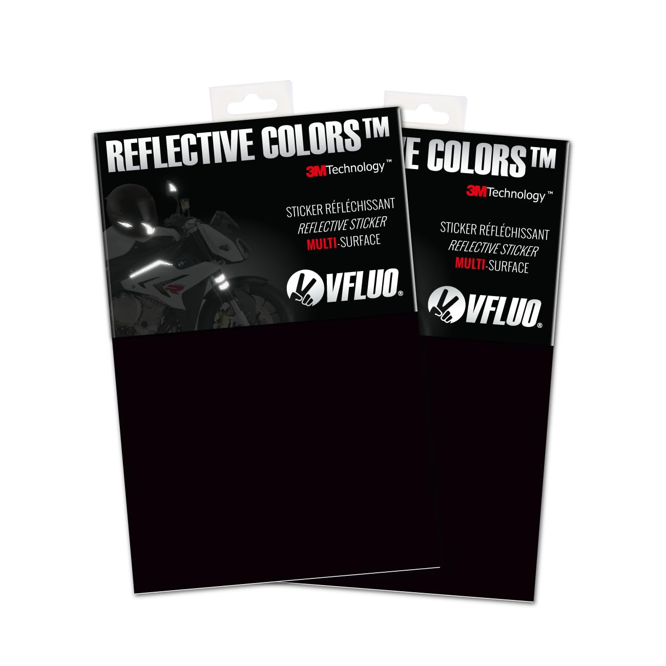 VFLUO 3M Reflective Colors, (2er-Pack) Zuschneidbare retroreflektierende Folien für Motorrad-, Roller-, Fahrrad- und Mehrzweckhelme, 3M Technology, 10 x 15 cm, Noir von VFLUO