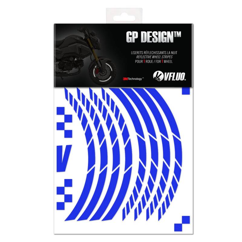 VFLUO - Kit Reflektierende Felgenrandaufkleber GP Motorroller, Aufkleber für 1 Rad 3M™-Technologie™, 360°-Kreis - Hohe Sichtbarkeit von der Seite – Diskret und Design – Einfache Installation von VFLUO