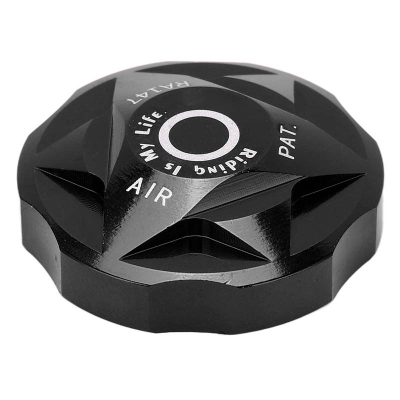 Fahrrad Vordergabel Zubehör - Luftkammer Abdeckung Aus Aluminiumlegierung, Luft Gas Ventilkappe für Federgabel, Ersatzteile (Schwarz) von VGEBY