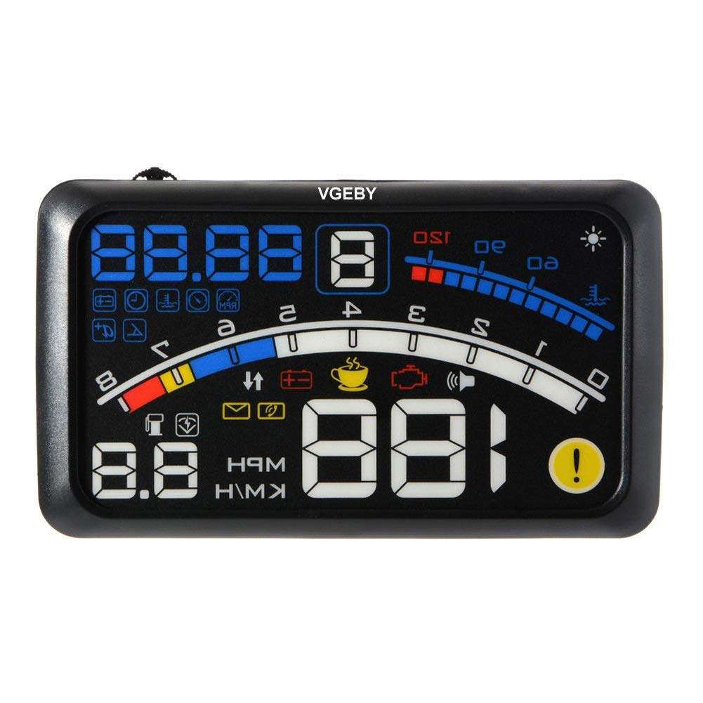 HUD Display OBD2, Universal HUD Head Up Display Für Auto Mit OBD II Port EUOBD Plug & Play Multi-Color Controller Bildschirm von VGEBY