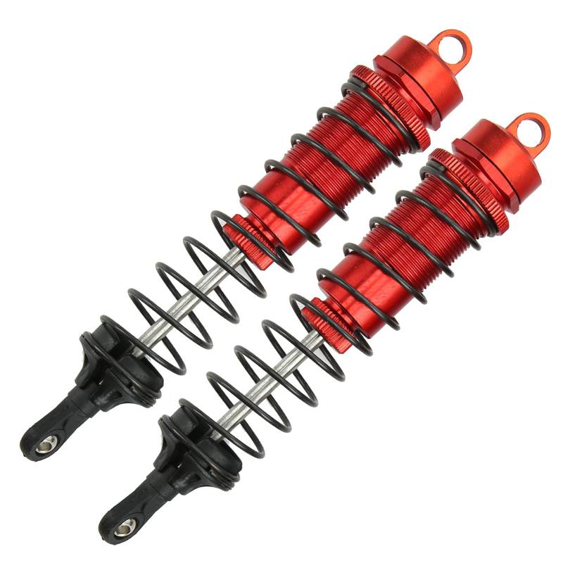 RC Stoßdämpfer, 2Pcs Robust RC 140mm Ölgefüllter Einstellbarer Stoßdämpfer Dämpfer für TRAXXAS SLASH 2WD 1/8 RC Car(rot) von VGEBY