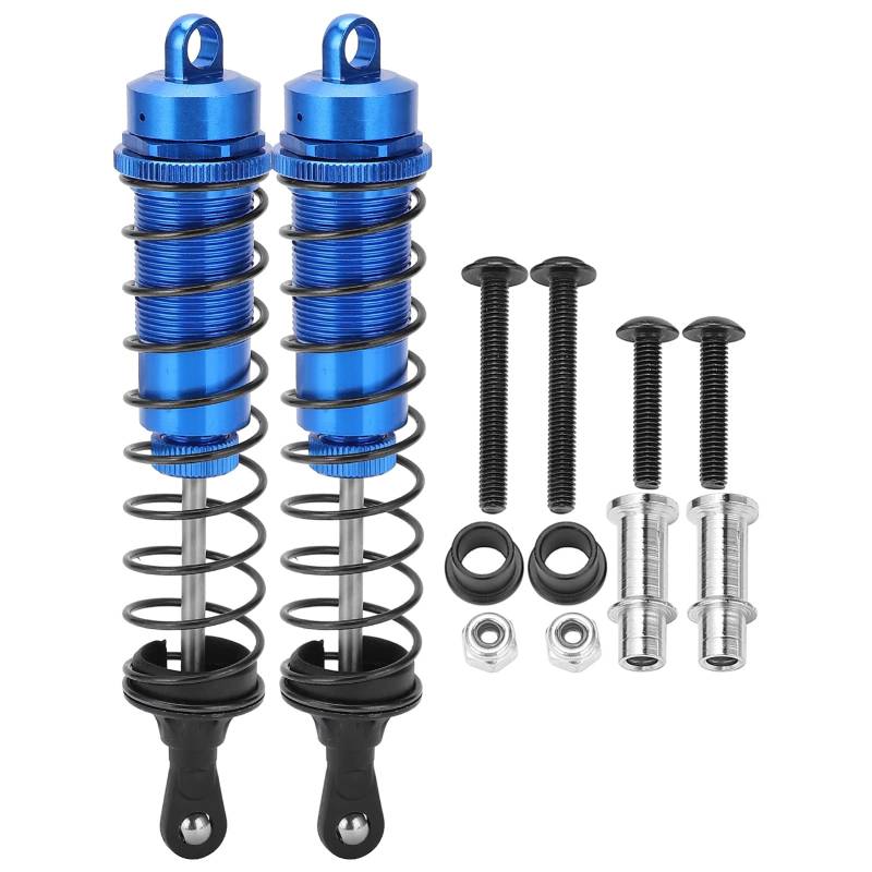 VGEBY RC Stoßdämpfer, 2Pcs 1/8 Einstellbarer 140mm Ölgefüllter Stoßdämpfer Dämpfer für TRAXXAS Slash 2WD RC Auto (Blau) von VGEBY