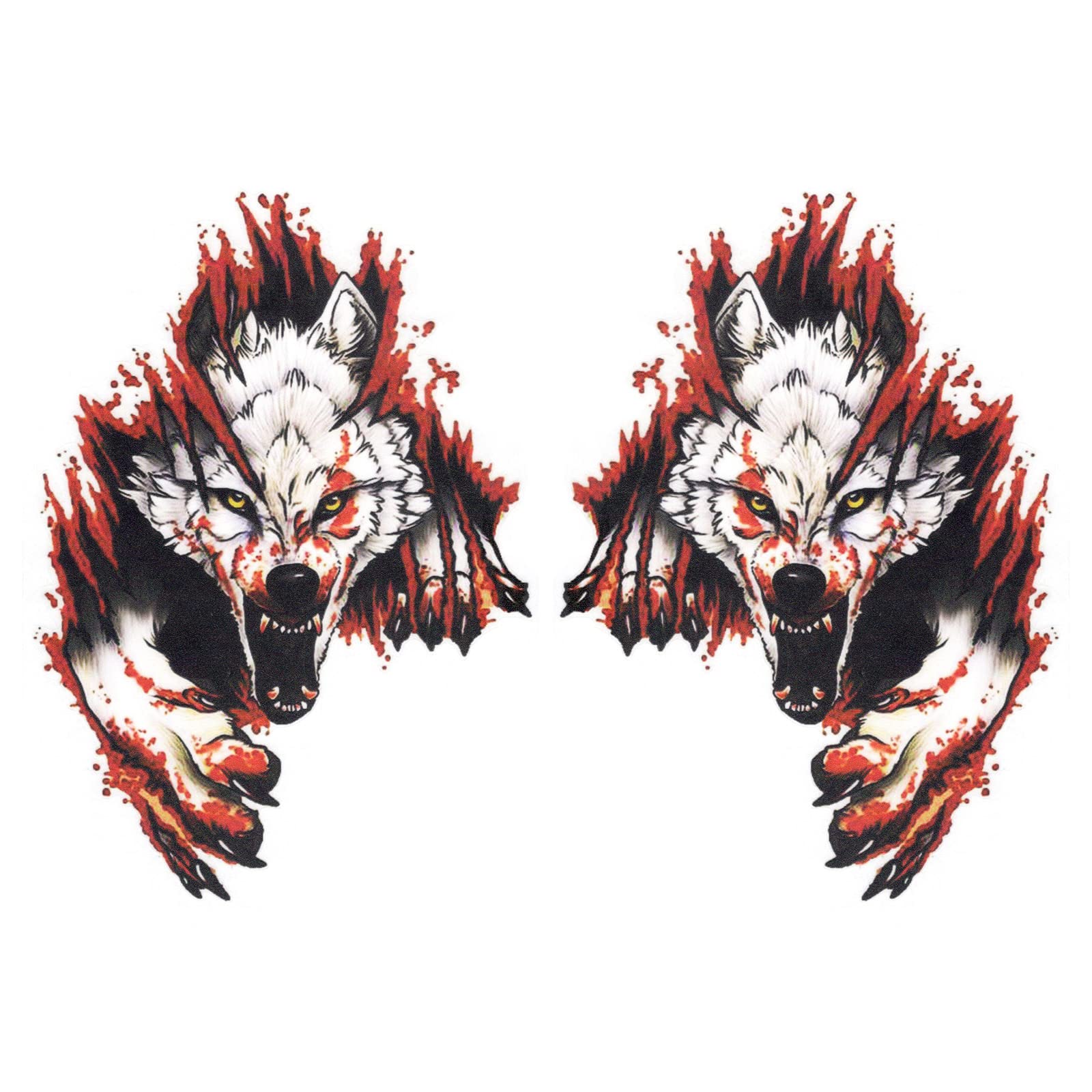 VGOL 2 Stück 3D Lebensechte Wolf Aufkleber Simulation Tier Aufkleber Selbstklebendes PET Dekoratives Emblem Abzeichen für Auto Motorrad Fenster Wand Laptop VGOL 2 Stück 3D Lebensechte Wolf Aufkleber Simulation Tier Aufkleber Selbstklebendes PET Dekoratives Emblem Abzeichen für Auto Motorrad Fenster Wand Laptop von VGOL
