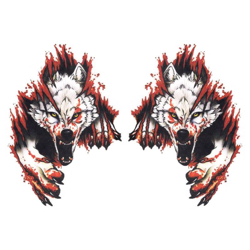 VGOL 2 Stück 3D Lebensechte Wolf Aufkleber Simulation Tier Aufkleber Selbstklebendes PET Dekoratives Emblem Abzeichen für Auto Motorrad Fenster Wand Laptop von VGOL