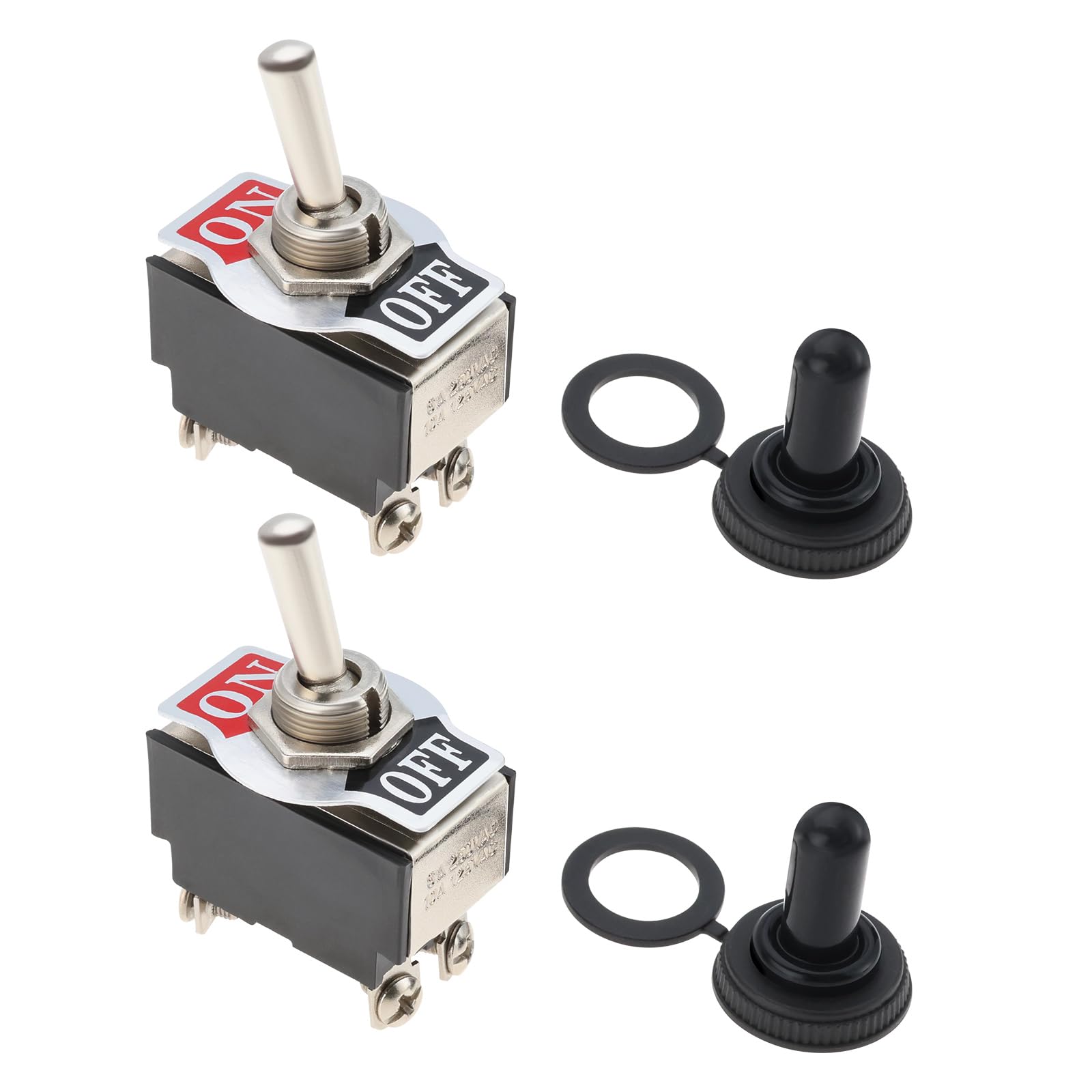 VGOL 2 Stück STK Doppelpoliger DPST EIN-/Aus-Kippschalter 53,2 X 33,5 mm 10 A 125 VAC 6 A 250 VAC mit Wasserdichter Metallkappe 4-poliger Wippschalter für Schiffe Und Kraftfahrzeuge VGOL 2 Stück STK Doppelpoliger DPST EIN-/Aus-Kippschalter 53,2 X 33,5 mm 10 A 125 VAC 6 A 250 VAC mit Wasserdichter Metallkappe 4-poliger Wippschalter für Schiffe Und Kraftfahrzeuge von VGOL
