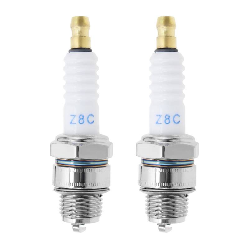 VGOL 2 Stück Z8C Zündkerze für 2-Takt 48cc 70cc 80cc Motorrad, Stahl, Keramik, 14mm, 67mm, 2 Stück von VGOL