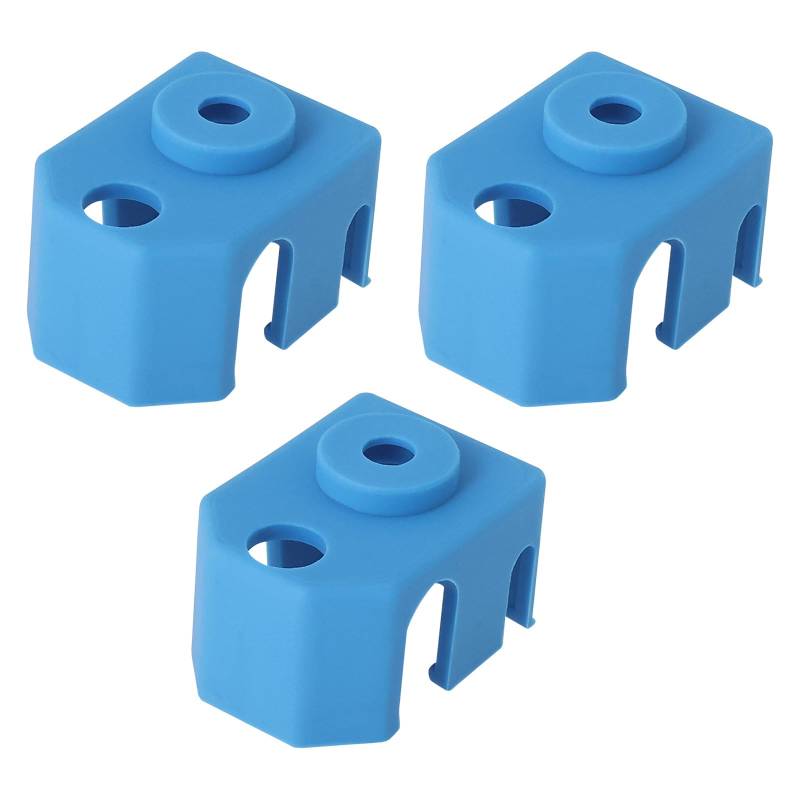 VGOL 3-teiliges Heizblock-Silikonsocken-Cover 3D-Drucker-Silikon-Schutzhülle Kompatibel mit Phaetus Dragon Hotend Extruder-Heizblock Blau von VGOL