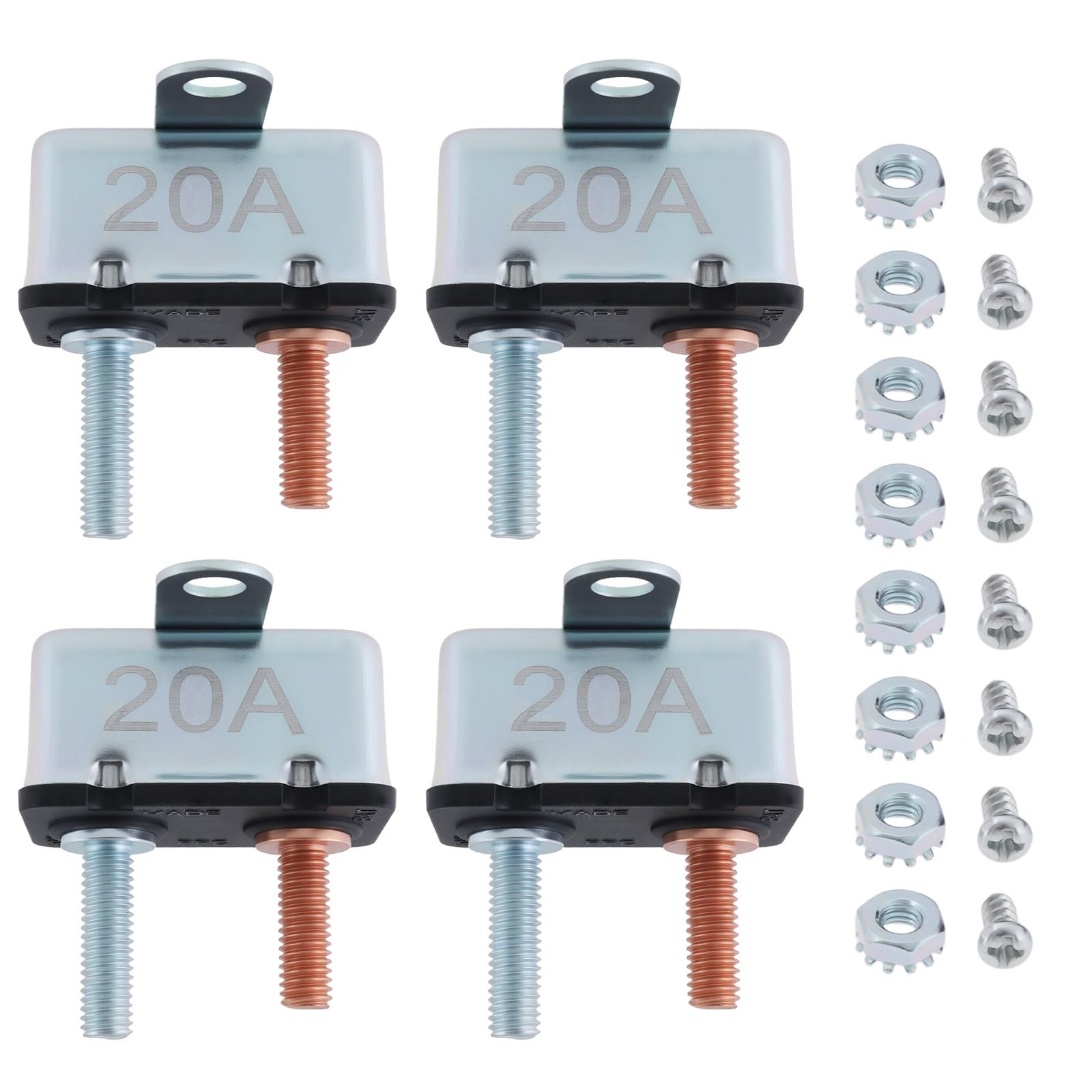 VGOL 4 Stück 20A Leistungsschalter mit Automatischer Rückstellung DC 6 V – 50 V AC 125 – 250 V für Automobile Wohnmobile mit Wasserdichter Abdeckung VGOL 4 Stück 20A Leistungsschalter mit Automatischer Rückstellung DC 6 V – 50 V AC 125 – 250 V für Automobile Wohnmobile mit Wasserdichter Abdeckung von VGOL