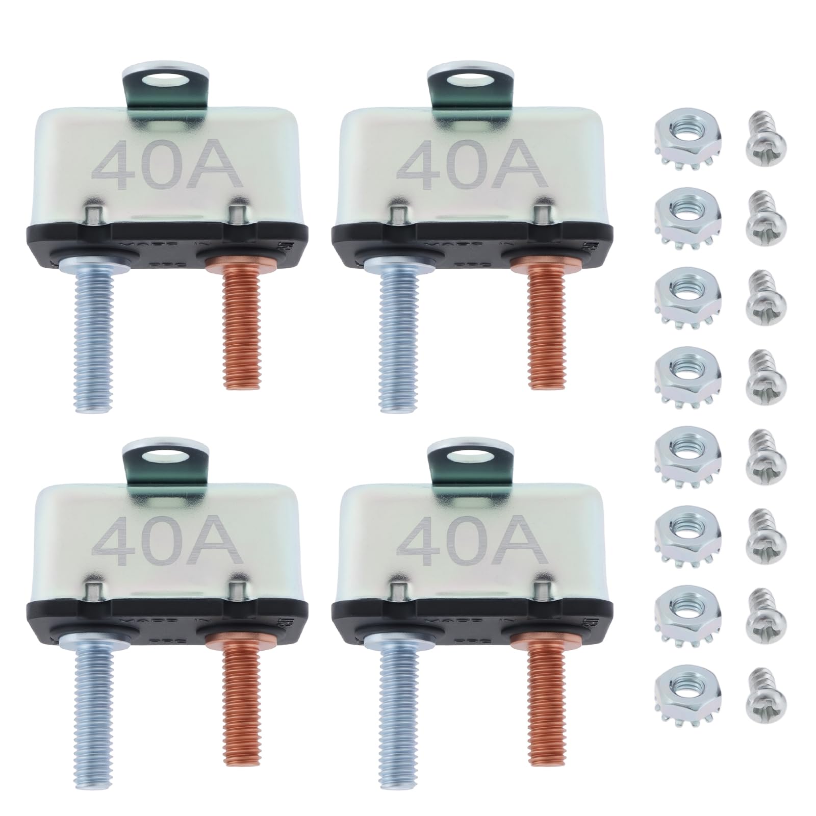 VGOL 4 Stück 40A Leistungsschalter mit Automatischer Rückstellung DC 6 V – 50 V AC 125 – 250 V für Automobile Wohnmobile mit Wasserdichter Abdeckung VGOL 4 Stück 40A Leistungsschalter mit Automatischer Rückstellung DC 6 V – 50 V AC 125 – 250 V für Automobile Wohnmobile mit Wasserdichter Abdeckung von VGOL