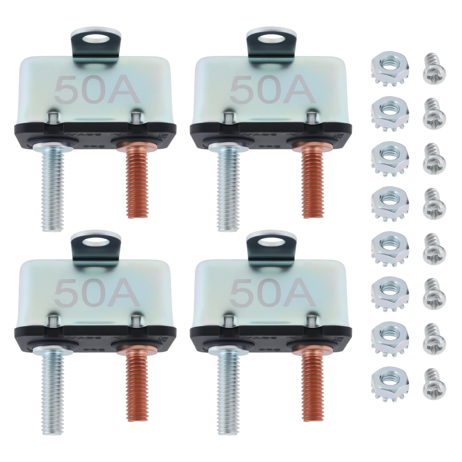 VGOL 4 Stück 50A Leistungsschalter mit Automatischer Rückstellung DC 6 V – 50 V AC 125 – 250 V für Automobile Wohnmobile mit Wasserdichter Abdeckung VGOL 4 Stück 50A Leistungsschalter mit Automatischer Rückstellung DC 6 V – 50 V AC 125 – 250 V für Automobile Wohnmobile mit Wasserdichter Abdeckung von VGOL