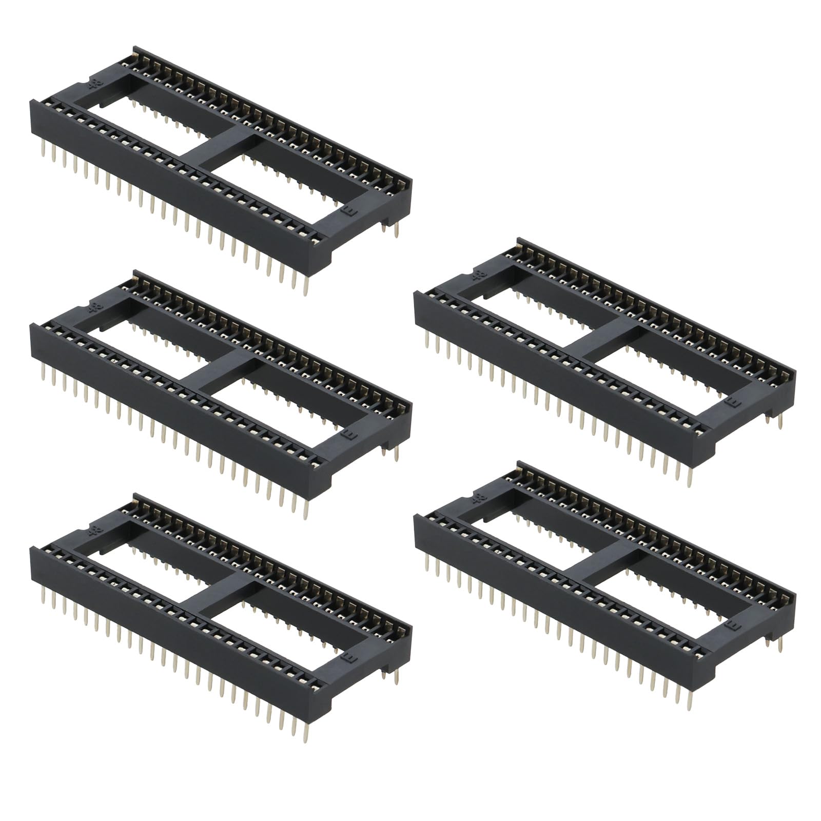 VGOL 5 Stück 48-poliger IC-Chip-Sockeladapter Lötsockel Kompatibel mit Denise/kompatibel mit Gary-Chips 1,27 Mm Pitch Zweireihige IC-Komponenten für Elektronik-Experimente Zum Selbermachen von VGOL
