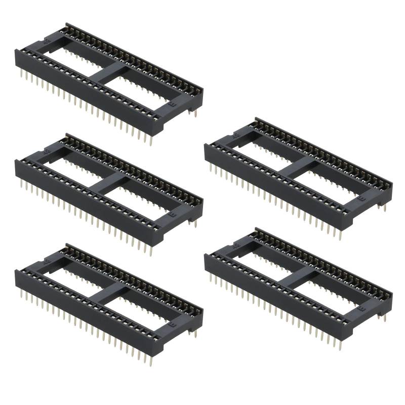 VGOL 5 Stück 48-poliger IC-Chip-Sockeladapter Lötsockel Kompatibel mit Denise/kompatibel mit Gary-Chips 1,27 Mm Pitch Zweireihige IC-Komponenten für Elektronik-Experimente Zum Selbermachen von VGOL