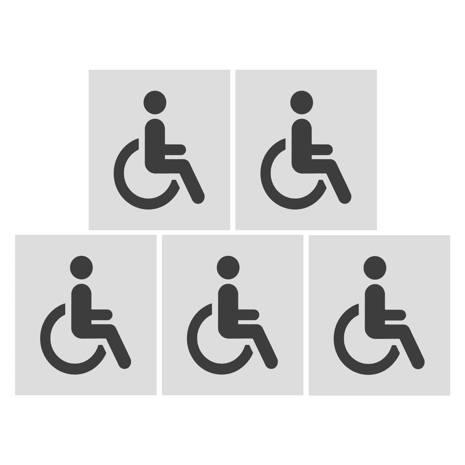 VGOL 5 Stück Aufkleber aus PVC Rollstuhl für Behinderte, selbstklebend, 10 x 8 cm, für Auto, LKW, Schwarz und Weiß von VGOL