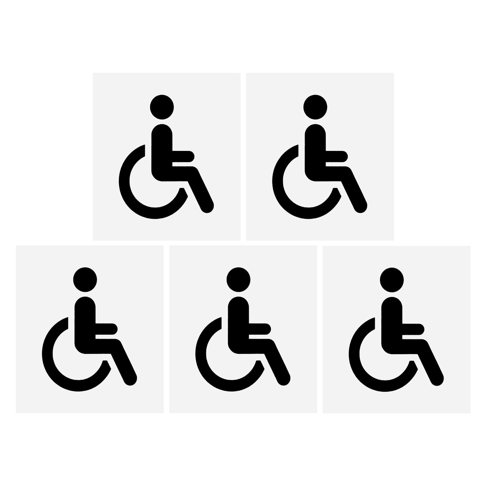 VGOL 5 Stück Aufkleber für Behinderte Rollstuhlfahrer PVC Wasserfest 10 X 8 cm Selbstklebende Grafische Erinnerung für Auto LKW (Schwarz und Weiß) von VGOL