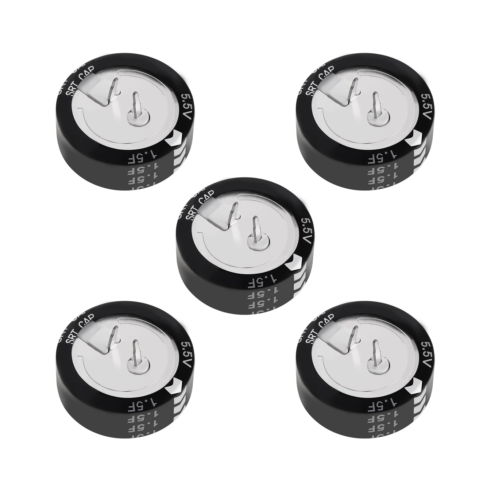 VGOL 5 Stück Superkondensator 5,5 V 1,5 F C-Typ Knopf Kondensator Hochenergie Niedriger Widerstand Hohe Konsistenz für Haushalt Gerät Steuermodule Autoradio Spielzeug usw. VGOL 5 Stück Superkondensator 5,5 V 1,5 F C-Typ Knopf Kondensator Hochenergie Niedriger Widerstand Hohe Konsistenz für Haushalt Gerät Steuermodule Autoradio Spielzeug usw. von VGOL