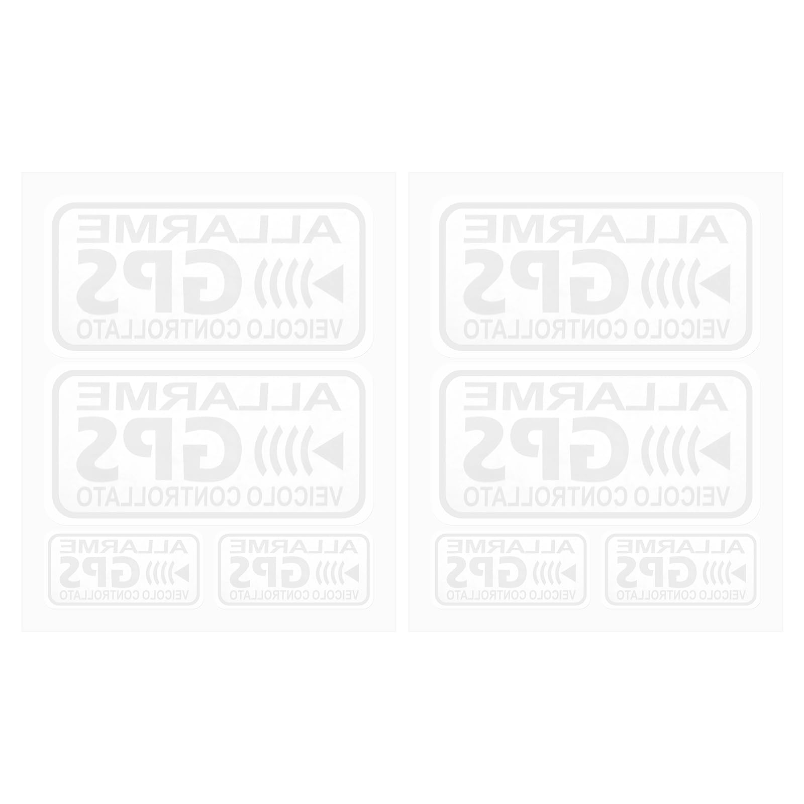 VGOL 8 Stück Auto GPS Alarmaufkleber GPS gesteuerte Fahrzeugalarmaufkleber Auto Sicherheits Anti Diebstahl PVC Aufkleber 80 Mm X 41 Mm Und 41 Mm X 22 Mm von VGOL