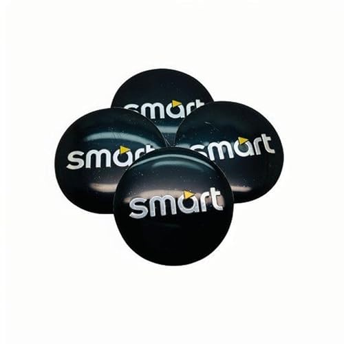 4 Stück Auto Nabendeckel Aufkleber für Smart 451 Brabus Smart 453 56mm, Radnabenabdeckung Aufkleber Felgenaufkleber Wasserdicht Staubdicht Rostfrei,A von VGTDCDT