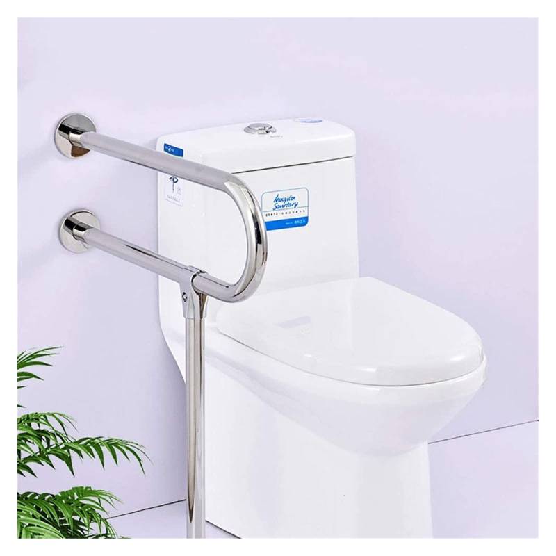 Haltegriffe 30-Zoll-Toilette mit Beinen, U-förmige, bodenmontierte Toiletten-Haltegriffe aus Edelstahl, sichere, rutschfeste Armlehne von VGTLAKEX