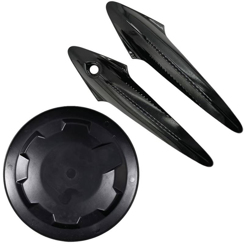 VHEUHZ Schwarz glänzend Türgriff-Abdeckungen + Auto Tankdeckelabdeckung Kompatibel mit Honda Civic FN2 2005-2012 Europäisches Modell FN FK Typ R 74480SMGE01150 von VHEUHZ