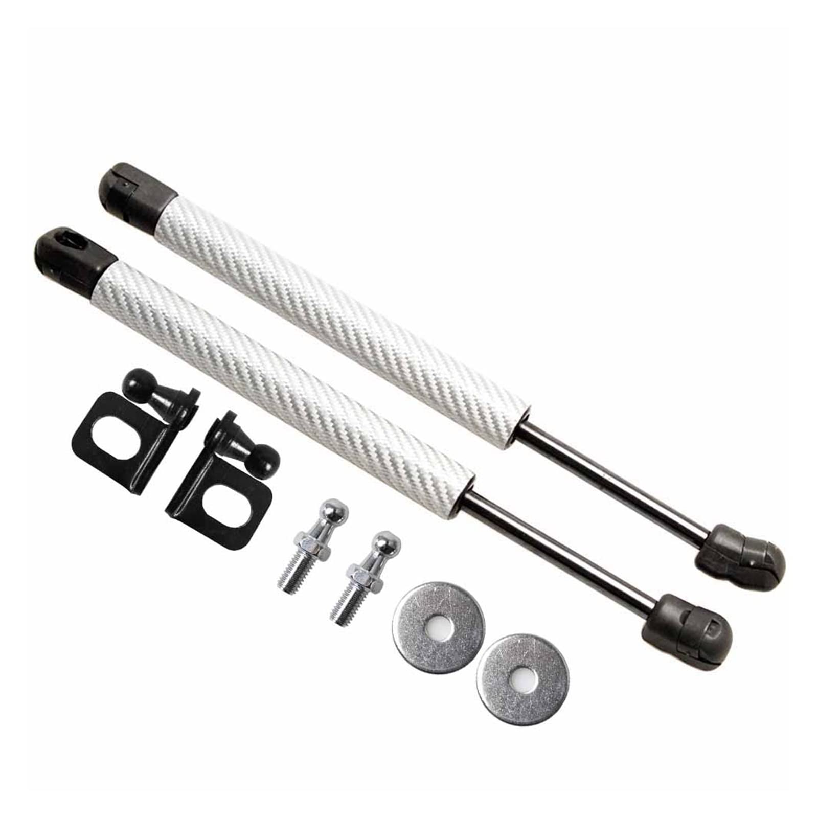 Auto-Fronthauben-Modifizierungs-Gasdruckfedern, kompatibel mit Equinox 2017–2019, Styling-Lift-Support, Carbonfaser-Dämpfer-Absorber(Carbon Fiber Silver) von VHRMZJYCN