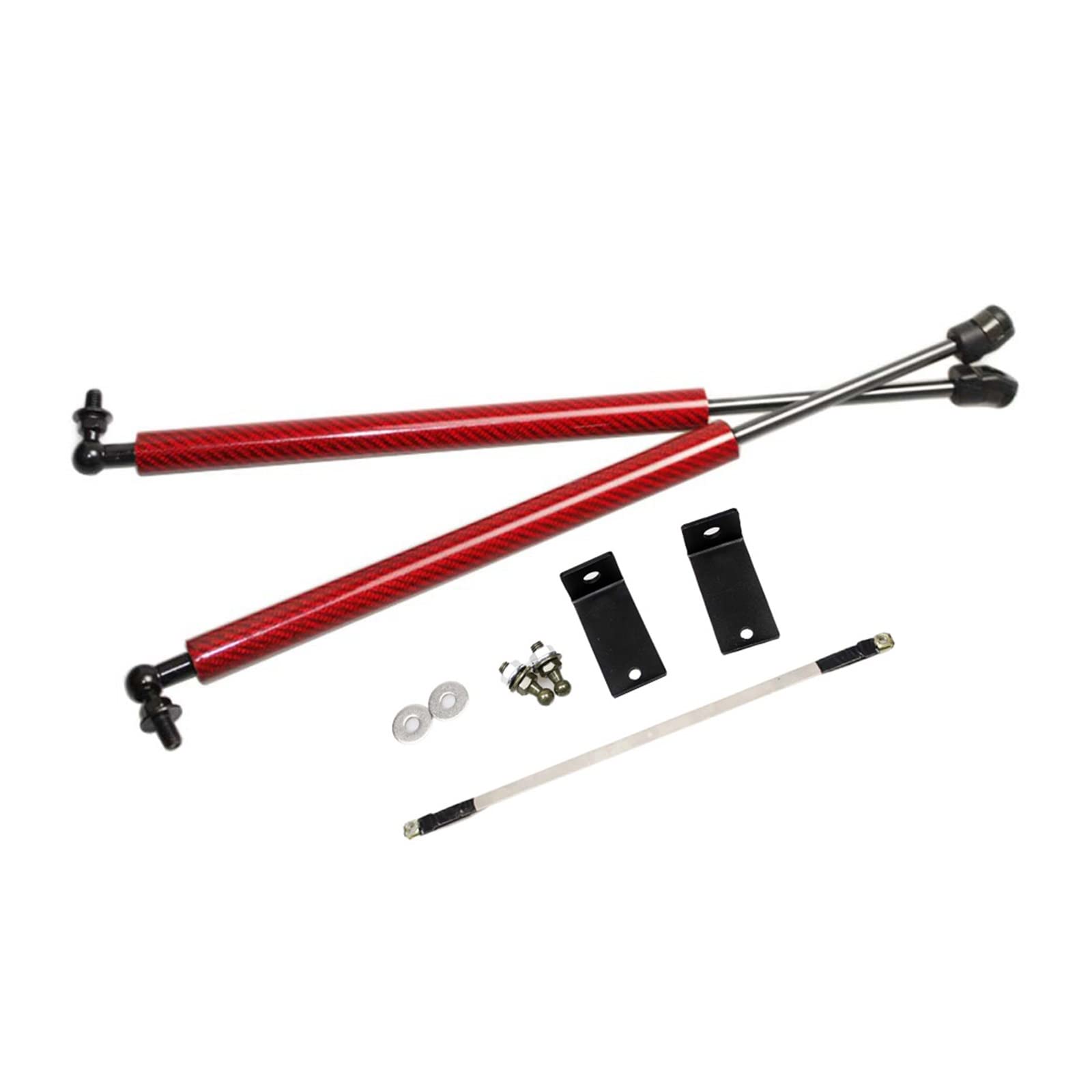 Carbonfaser-Gasdruckfedern, kompatibel mit Peugeot 5008 2017–2021, Motorhauben-Modifizierung, Hubunterstützung, Stoßdämpfer, Zubehör, Absorber(Red Carbon Fiber) von VHRMZJYCN