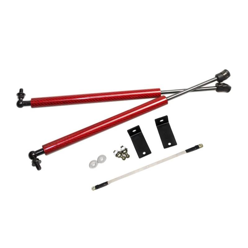 Carbonfaser-Gasdruckfedern, kompatibel mit Peugeot 5008 2017–2021, Motorhauben-Modifizierung, Hubunterstützung, Stoßdämpfer, Zubehör, Absorber(Red Carbon Fiber) von VHRMZJYCN