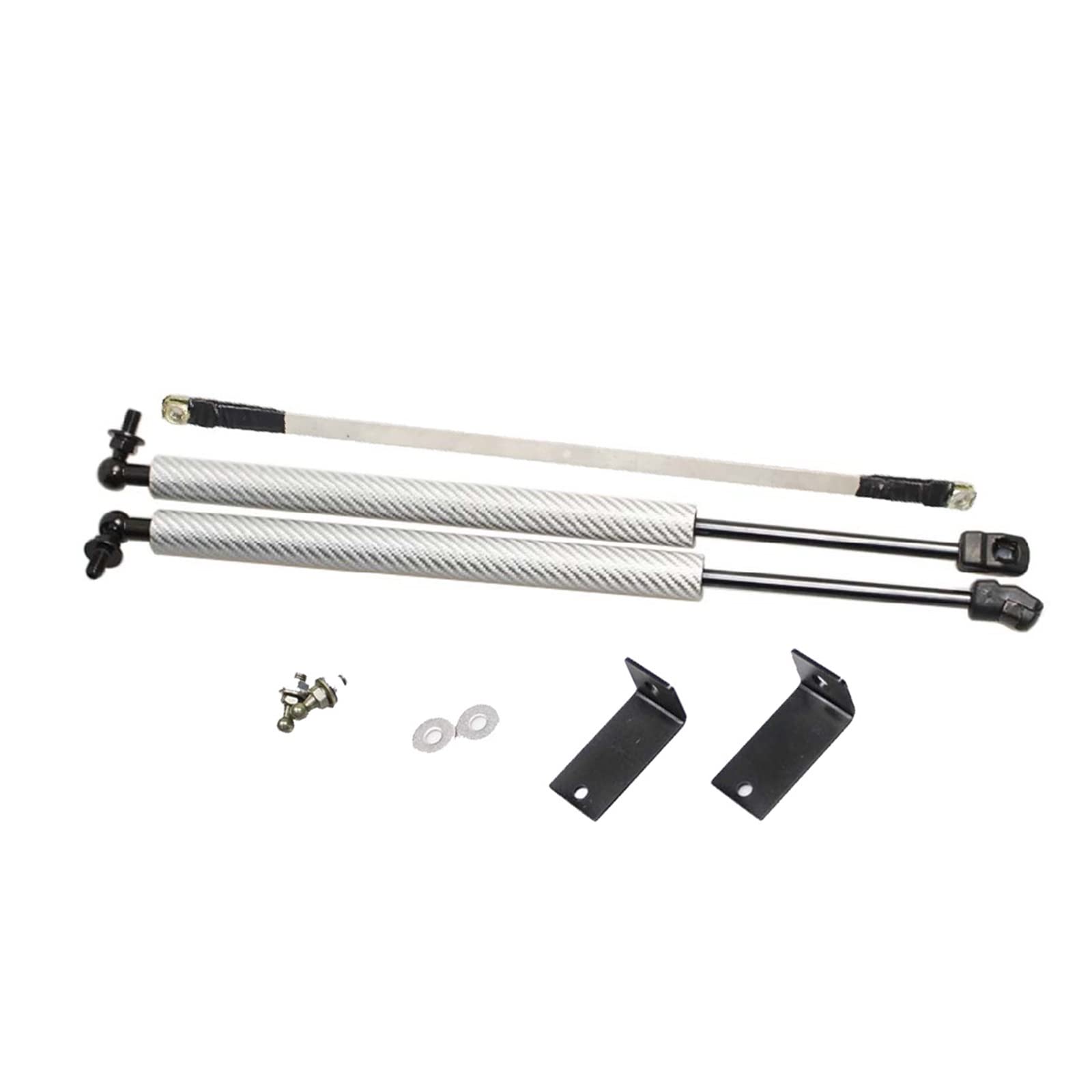 Carbonfaser-Gasdruckfedern, kompatibel mit Peugeot 5008 2017–2021, Motorhauben-Modifizierung, Hubunterstützung, Stoßdämpfer, Zubehör, Absorber(Sliver Carbon Fiber) von VHRMZJYCN