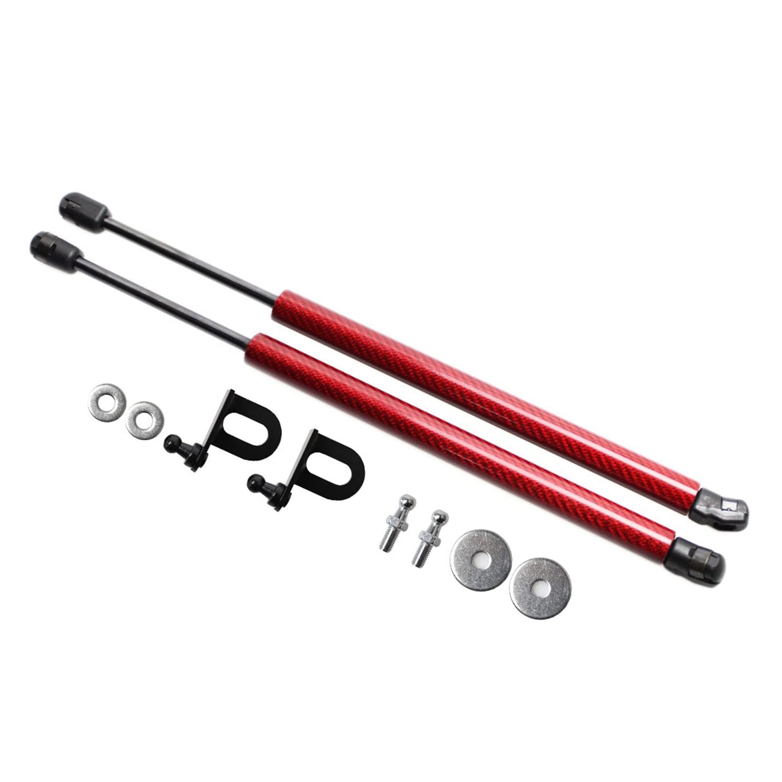 Carbonfaser-Stoßdämpfer, kompatibel mit Renault Twingo II 2007–2014, Styling der vorderen Motorhaube, Modifizierung der Gasdruckfedern, Hubunterstützung, Gasfedern(Red Carbon Fiber) von VHRMZJYCN